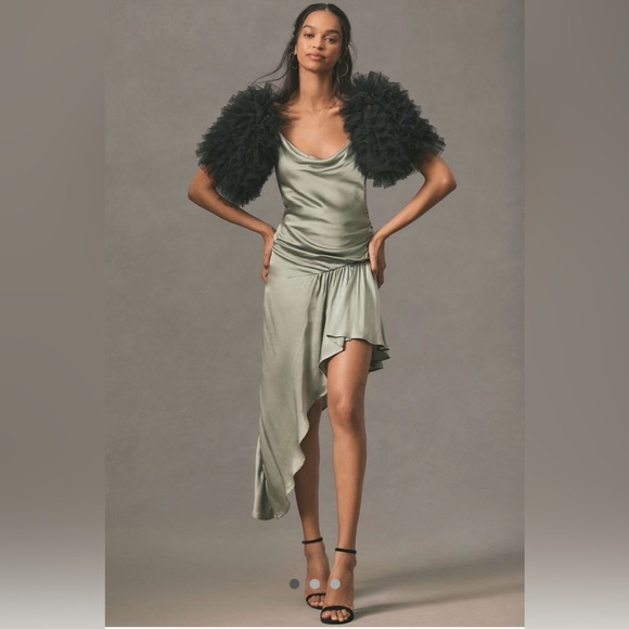 Anthropologie Dresses & Skirts - Anthropologie Black Tulle Ruffle Sleeves